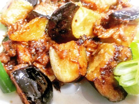 サバ缶と茄子の味噌炒め